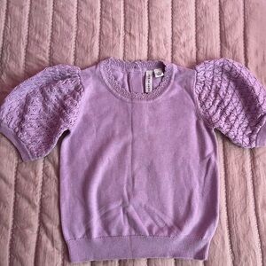 Lavender Puff Sleeve Sweater